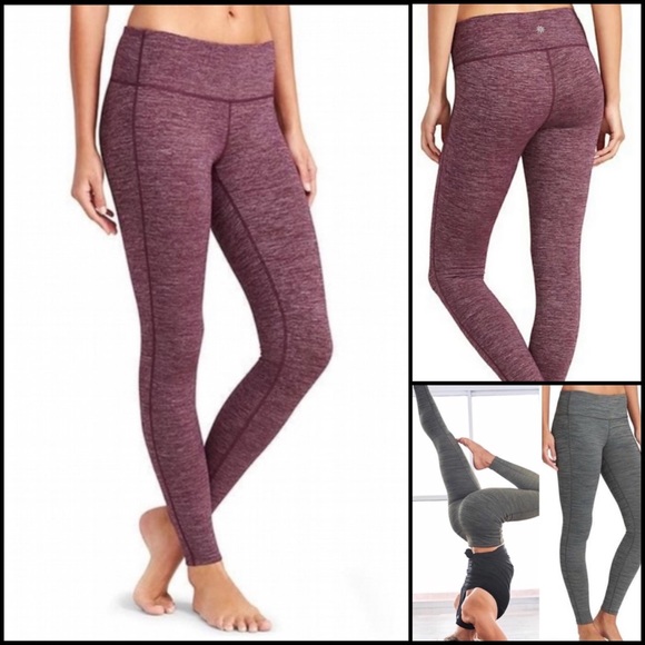 Athleta Pants - Athleta Burgundy Maroon Wine Space Dye Leggings
